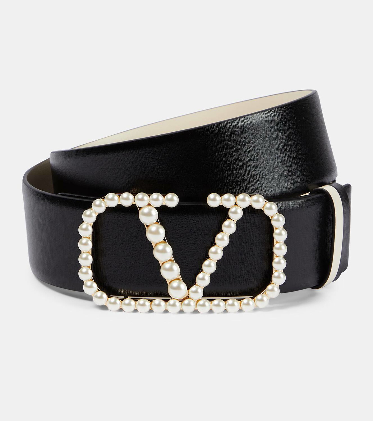 Valentino VLogo Leather Belt CALFSKIN  brand new in box Valentino Garavani VLOGO Crochet Buckle Belt Size 95 /38 NWT  main image 3