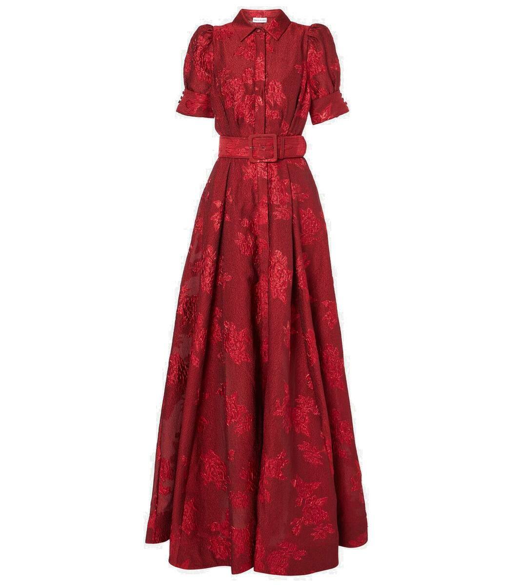 REBECCA VALLANCE 関税込 Henrietta brocade bustier gown Henrietta brocade bustier gown in red - Rebecca Vallance