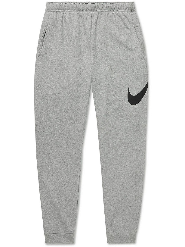 Photo: Nike Training - Tapered Logo-Print Dri-FIT Sweatpants - Gray