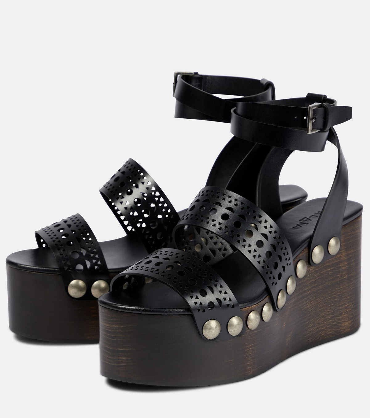 Alaila Wedge Sandals 135mm In White Glossy Lambskin 954903 main image 0