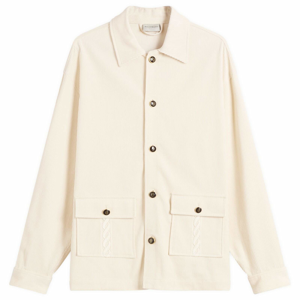 Drôle de Monsieur Men's Drole De Monsieur Corduroy Overshirt in Ecru