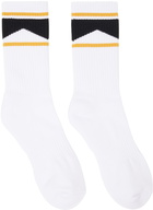 Rhude SSENSE Exclusive White Chevron Logo Socks