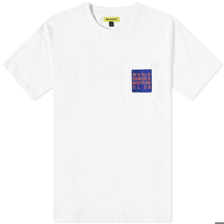 Photo: MARKET Men's World Famous Bootleg Club Pocket T-Shirt in White
