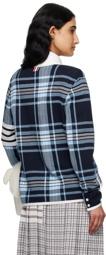 Thom Browne Navy Tartan Cardigan