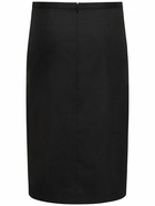 PHILOSOPHY DI LORENZO SERAFINI Tropical Wool Blend Pencil Skirt