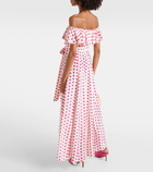 Alexandra Miro Giselle off-shoulder polka-dot midi dress