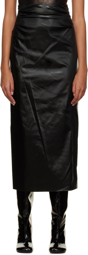 Photo: Dries Van Noten Black Draped Maxi Skirt