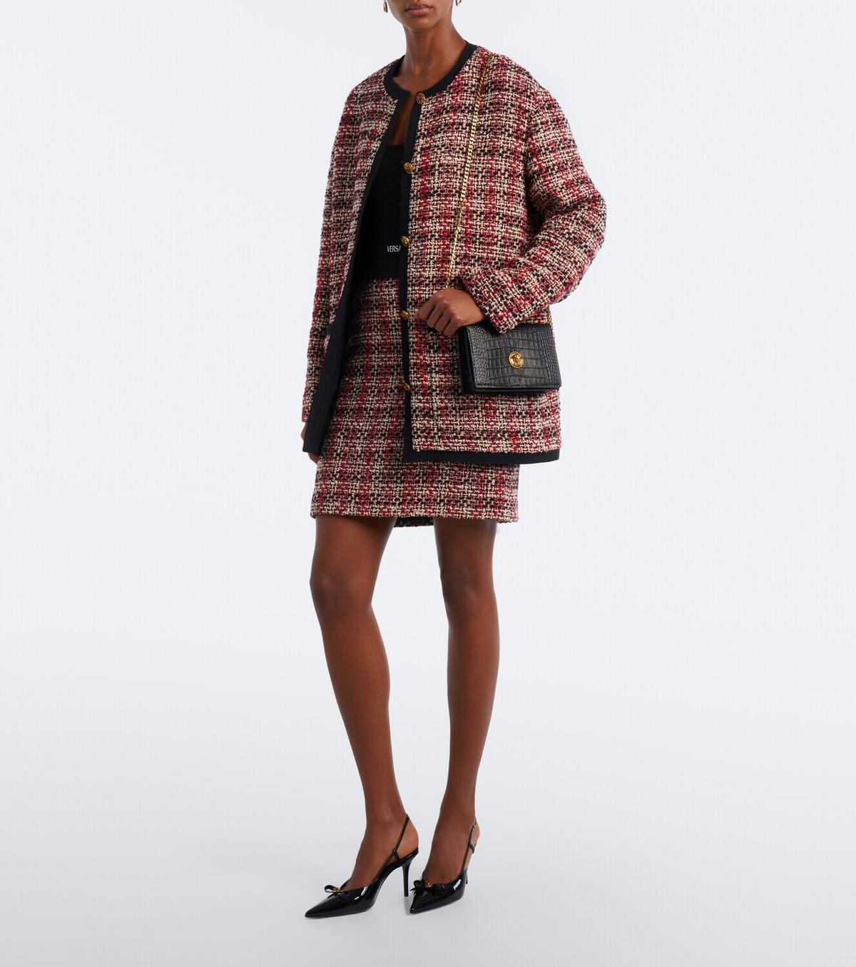 Versace Emblème Mini leather crossbody bag