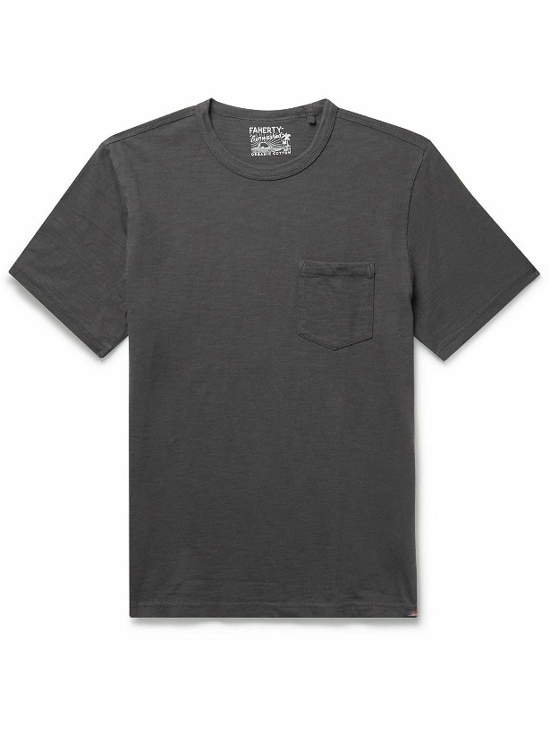 Photo: Faherty - Sunwashed Cotton-Jersey T-Shirt - Gray