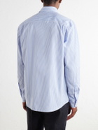 Sunspel - Striped Classic-Collar Cotton-Poplin Shirt - Blue
