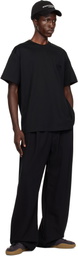 WOOYOUNGMI Black One-Tuck Cotton Sweatpants