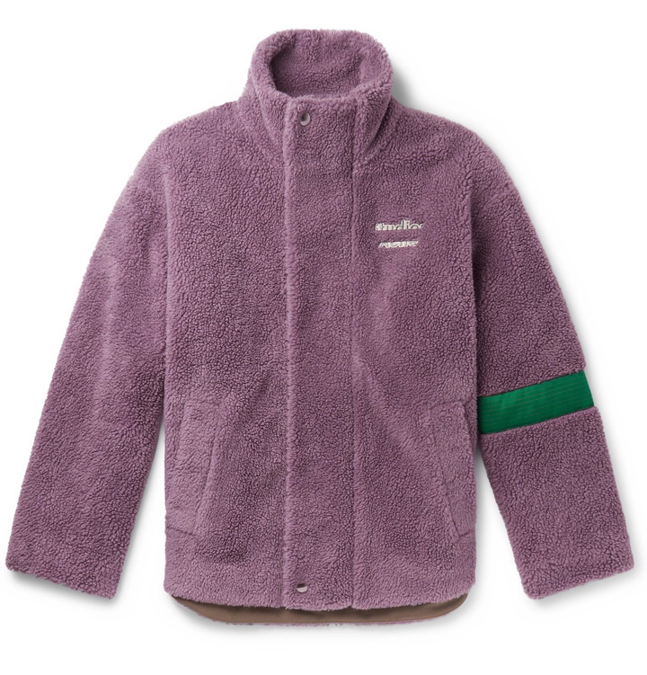 Photo: Acne Studios - Oversized Logo-Detailed Fleece Jacket - Purple