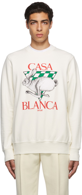 Photo: Casablanca Off-White Casa Sport Print Sweatshirt