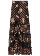 Etro Floral-embroidered Silk Maxi Skirt Black