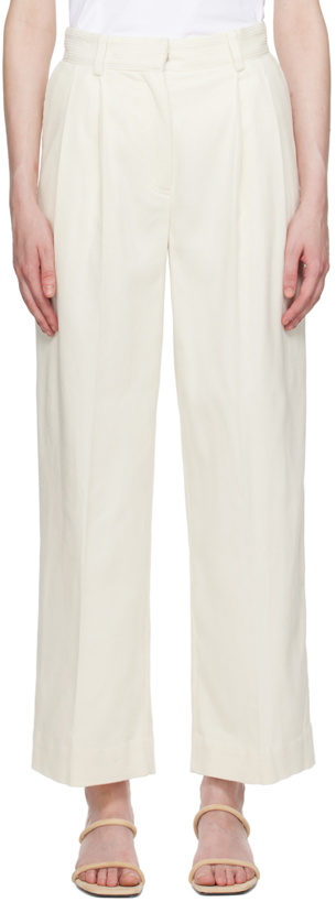 Photo: TOTEME Off-White Pleated Trousers