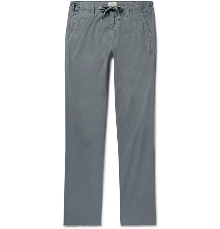Photo: Hartford - Dark-Grey Troy Slim-Fit Cotton Drawstring Trousers - Dark gray