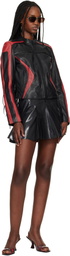 Diesel Black & Red L-Ovable Leather Jacket