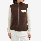 Sporty & Rich Women's Zipped Polar Fleece Vest in Chocolate