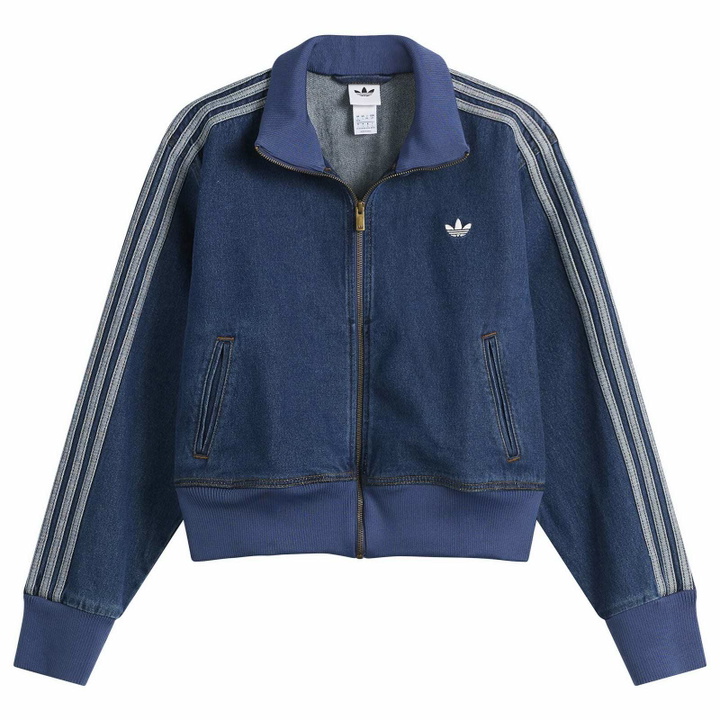 Photo: Adidas Women's Firebird Track Top in Medium Vintage Denim
