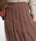 Brunello Cucinelli Pleated silk organza midi skirt