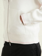 Thom Browne - Striped Cotton Zip-Up Hoodie - White