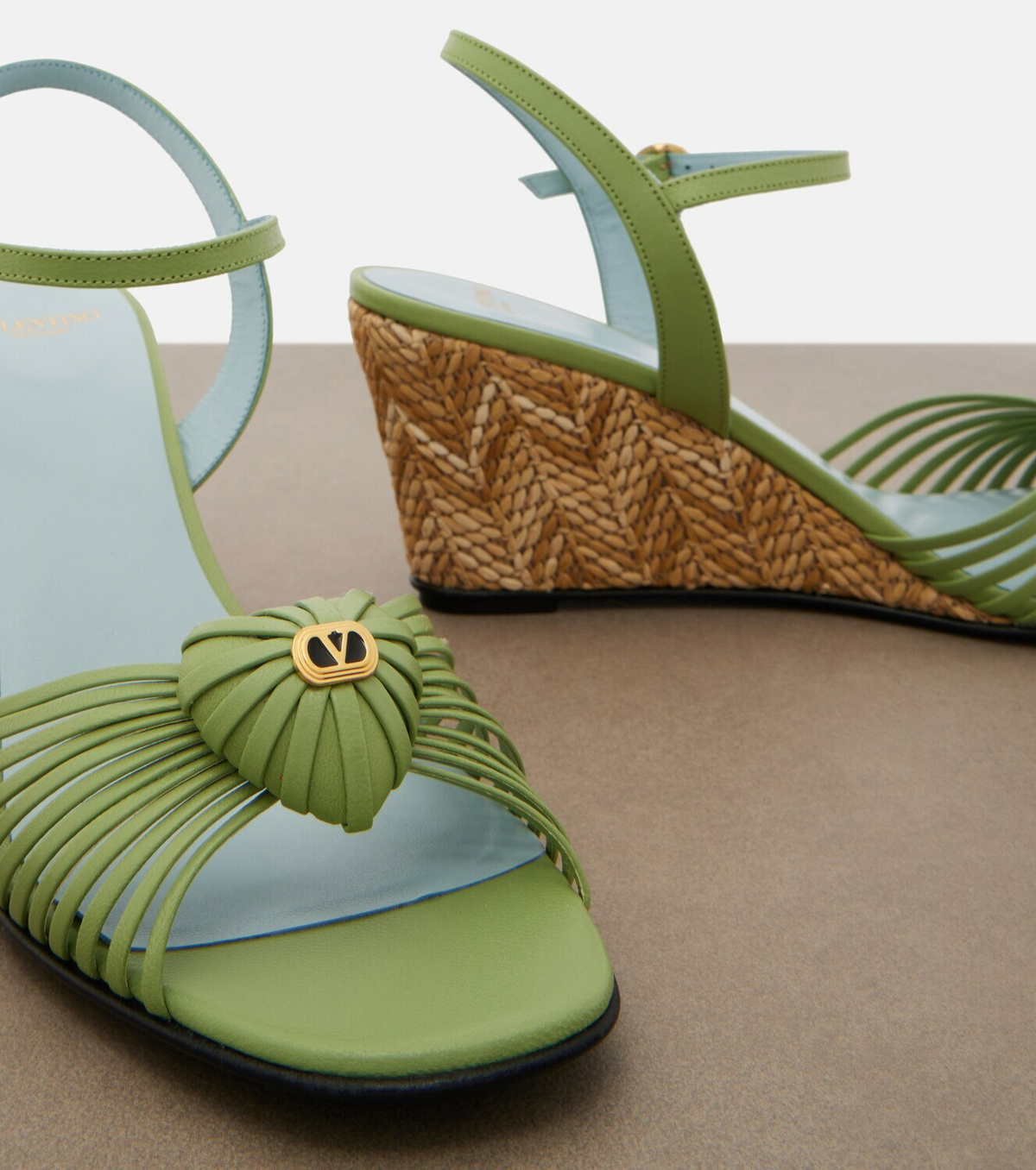Valentino Garavani Cœur Royal leather wedge sandals