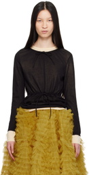 Molly Goddard Black & Beige Hannah Sweater