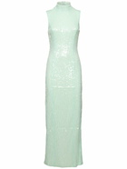 ROTATE Therarosa Embellished Slit Midi Dress