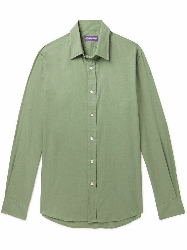 Photo: Ralph Lauren Purple label - Herringbone Cotton Shirt - Green