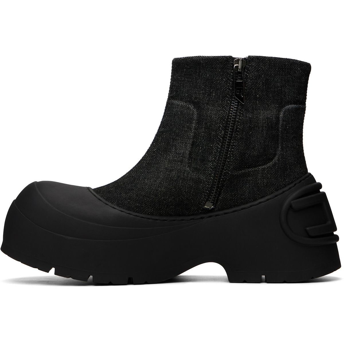 Diesel Black D-Donald Denim Ankle Boots