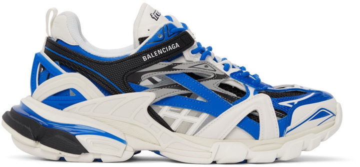 Photo: Balenciaga White & Blue Track 2.0 Sneakers