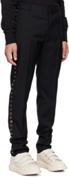 Alexander McQueen Black Eyelets Cigarette Trousers