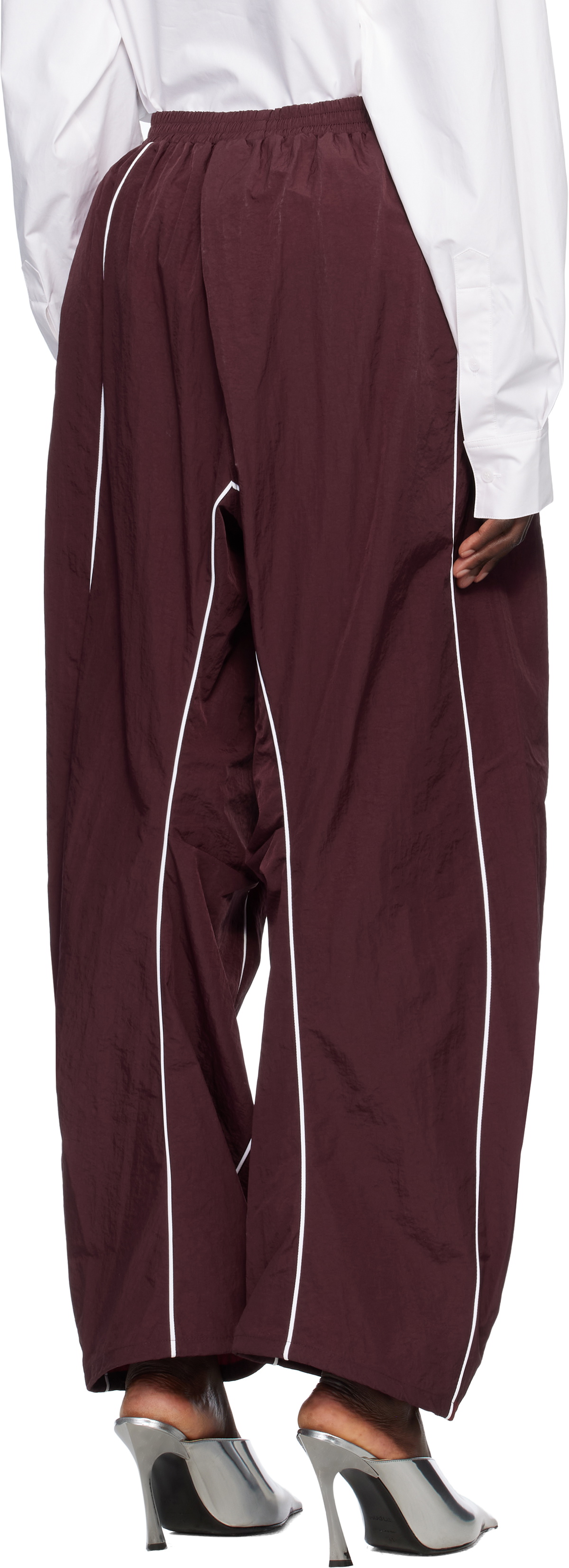 Pushbutton Red Piping Detail Tucked Track Pants