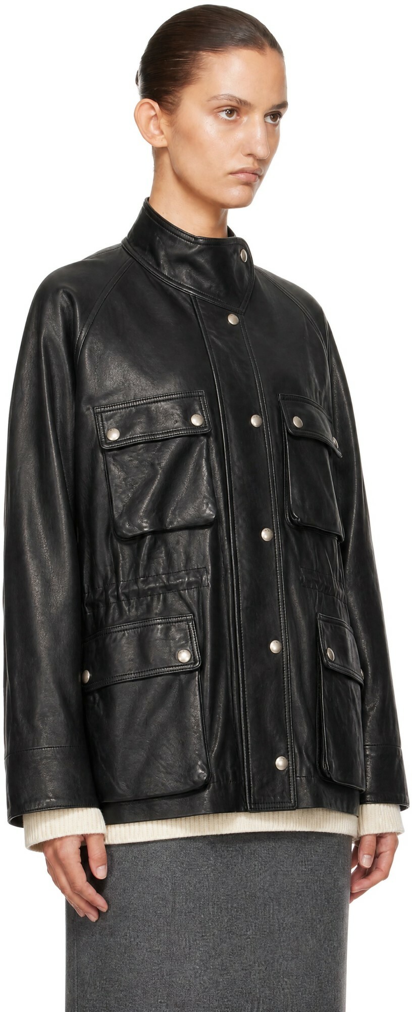 R2W Black Lamb Leather Pocket JP Jacket