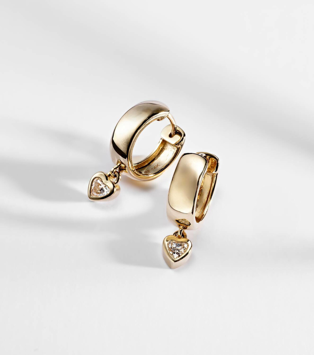 Roxanne First 14kt gold hoop earrings with diamonds