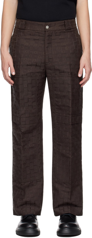 Photo: Ferragamo Brown Ferragamo Monogram Trousers