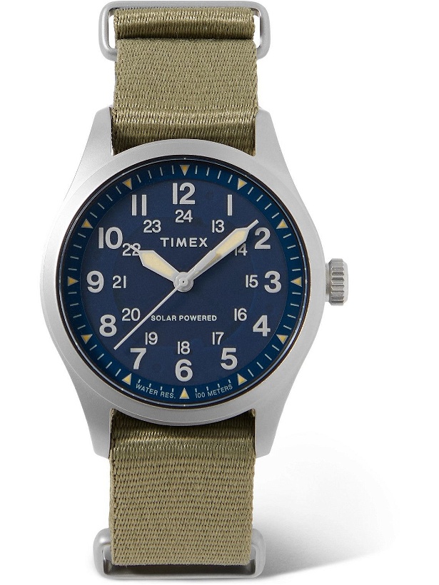 Photo: Timex - Field Post Solar 41mm Stainless Steel and Recycled Webbing Watch