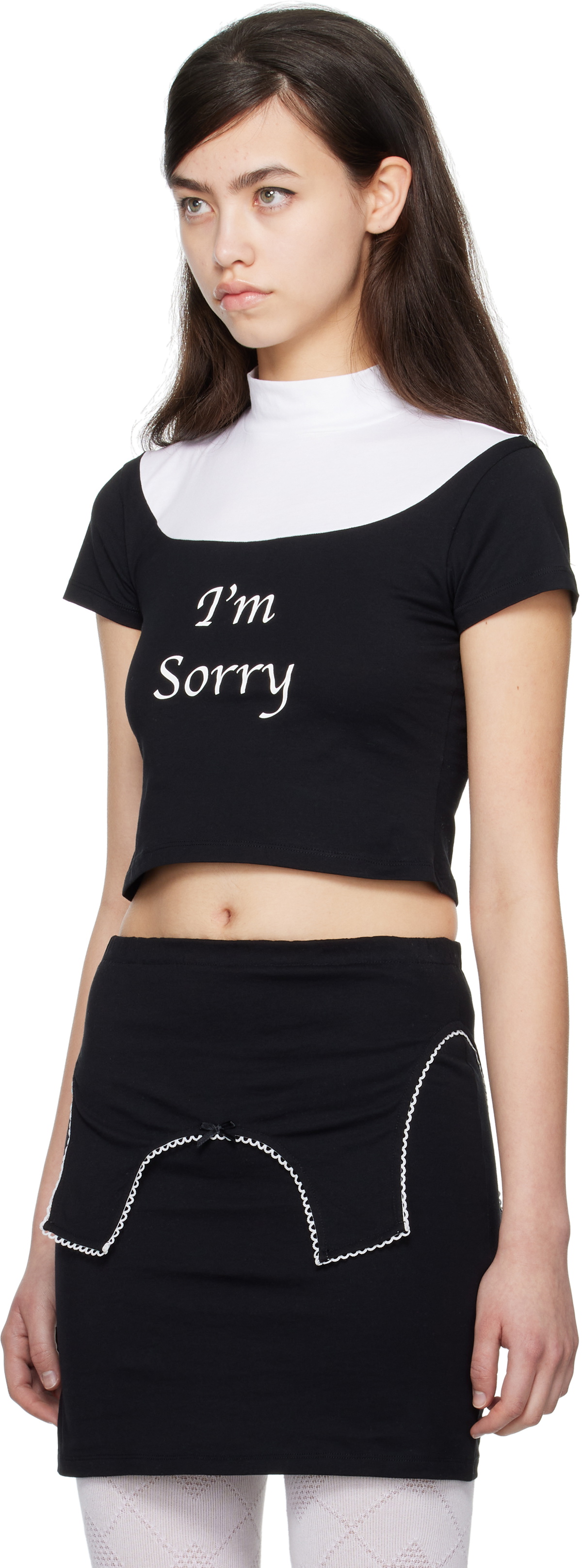 I'm Sorry by Petra Collins SSENSE Exclusive Black & White JennyFax Edition Sister T-shirt