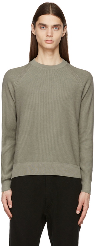 Photo: TOM FORD Grey Silk Link Ribs Sweater