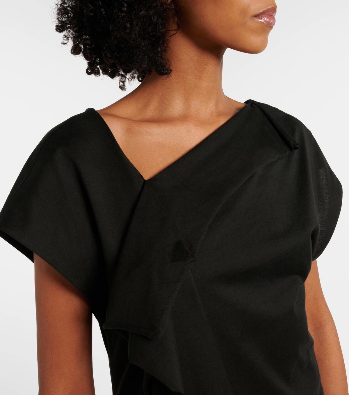Plan C Asymmetric draped midi dress