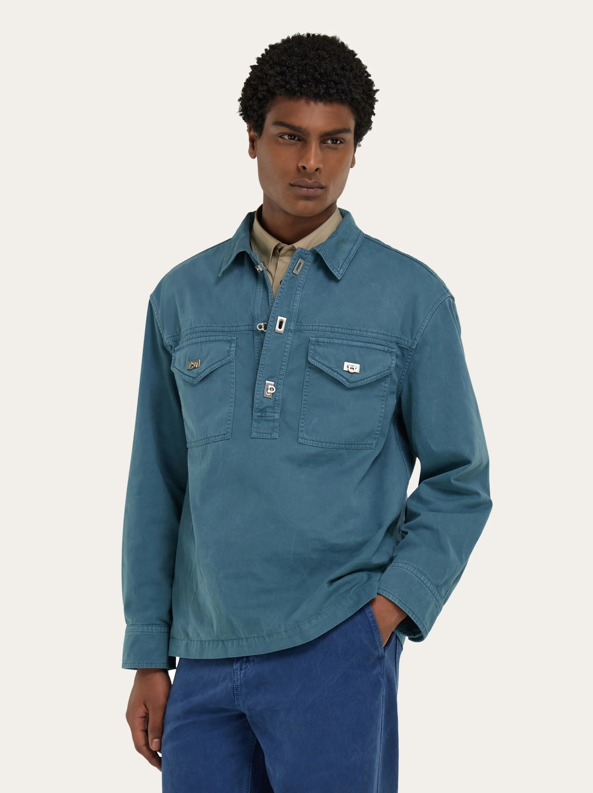 Ferragamo Mens Workwear shirt in Green