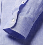 Ralph Lauren Purple Label - Slim-Fit Cutaway-Collar Slub Linen Shirt - Men - Blue