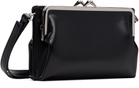 Y's Black Glossy Smooth Metal Clasp Bag