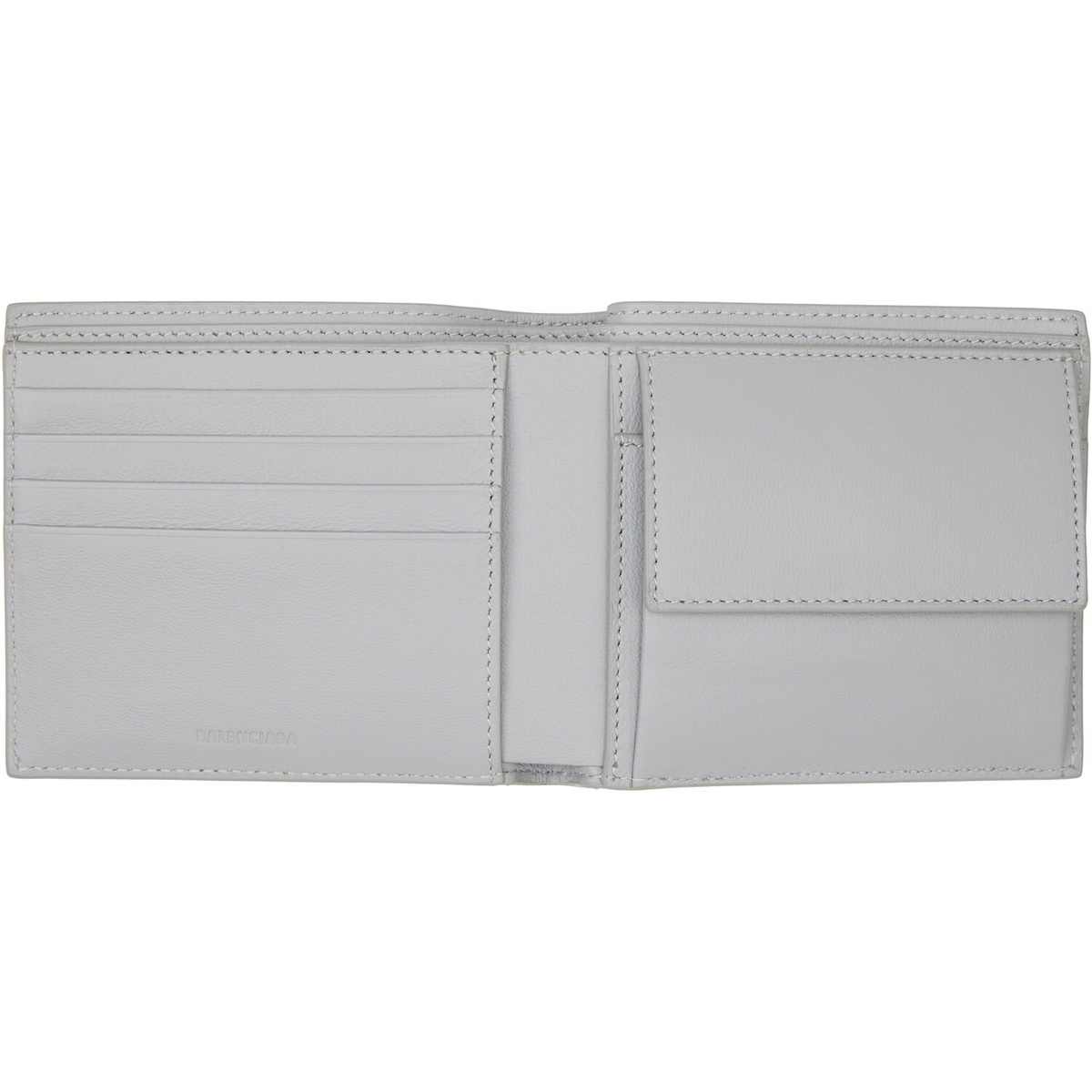 Balenciaga Gray Cash Square Folded Coin Wallet