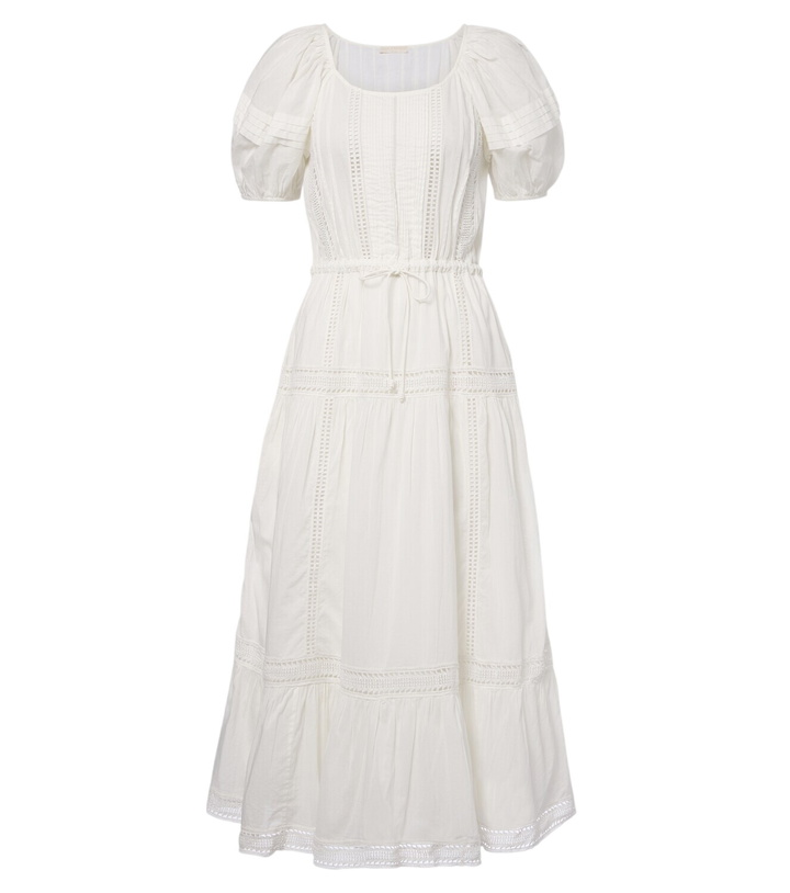 Photo: Ulla Johnson Isolde embroidered tiered cotton midi dress