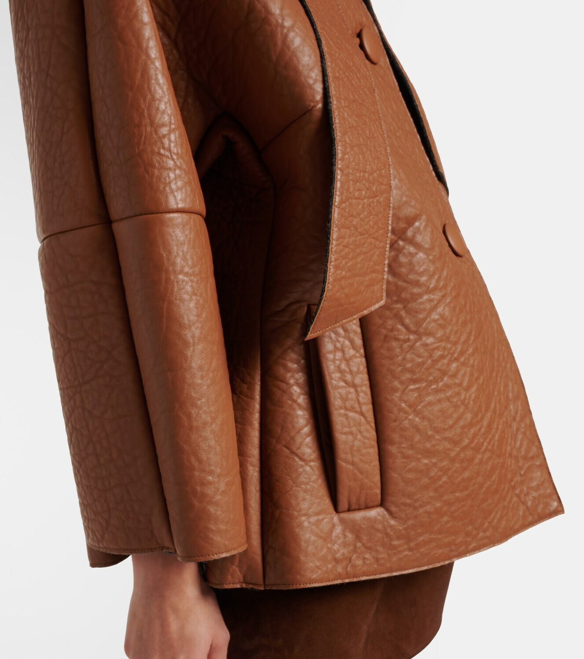 Prada Scarf-detail leather jacket