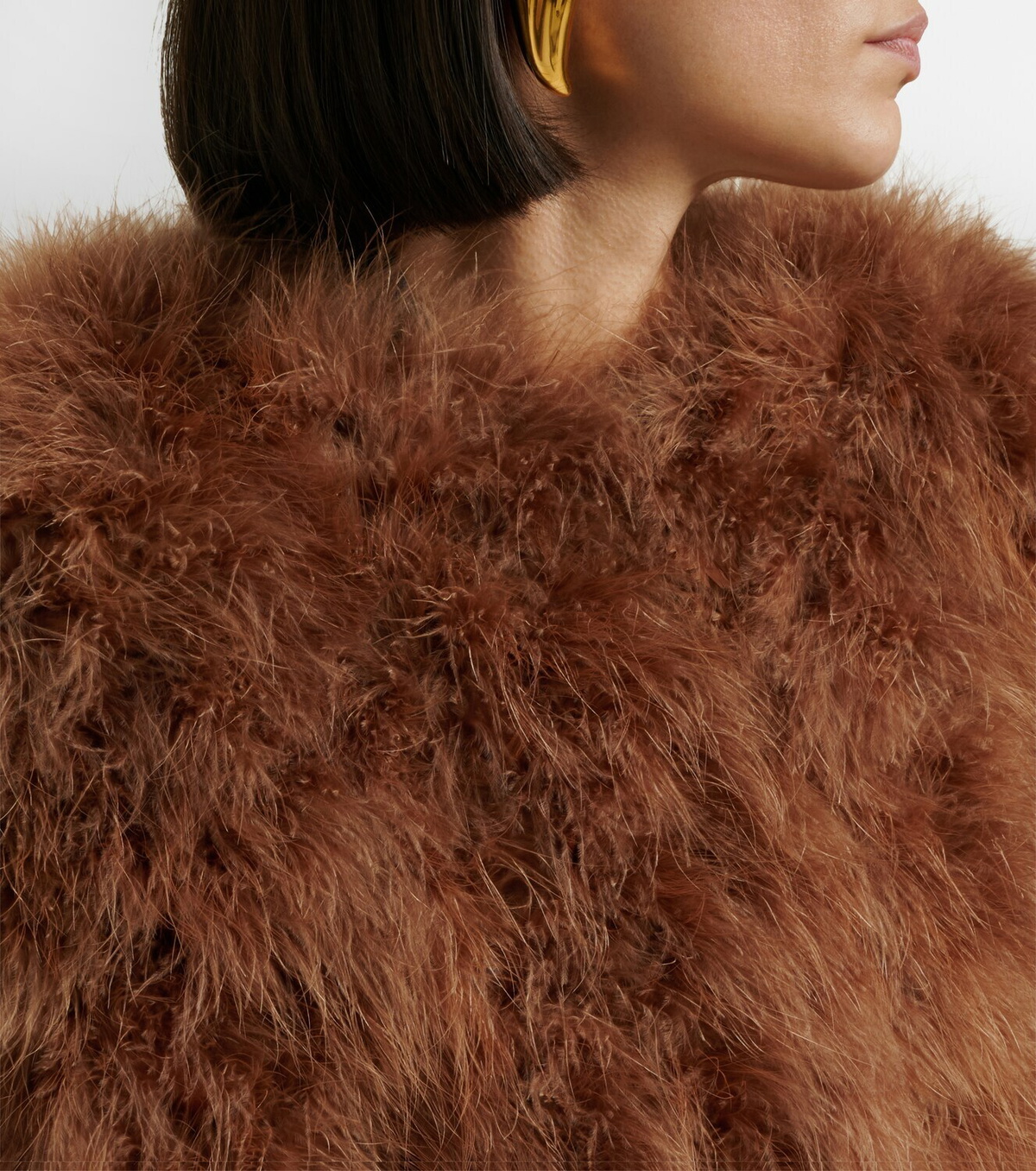 Yves Salomon Cropped feather jacket