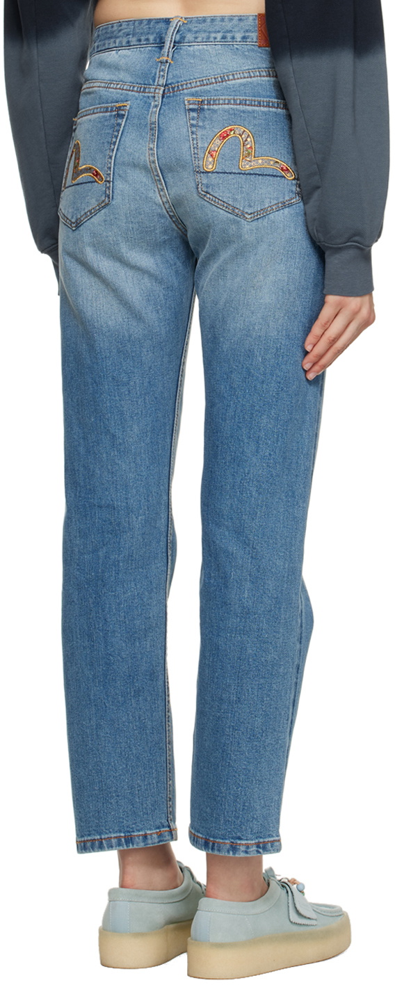 Evisu Indigo Embroidered Jeans
