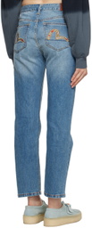 Evisu Indigo Embroidered Jeans