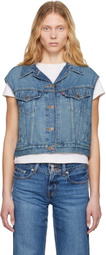 Levi's Blue Shrunken '90s Linen+ Lightweight Denim Vest